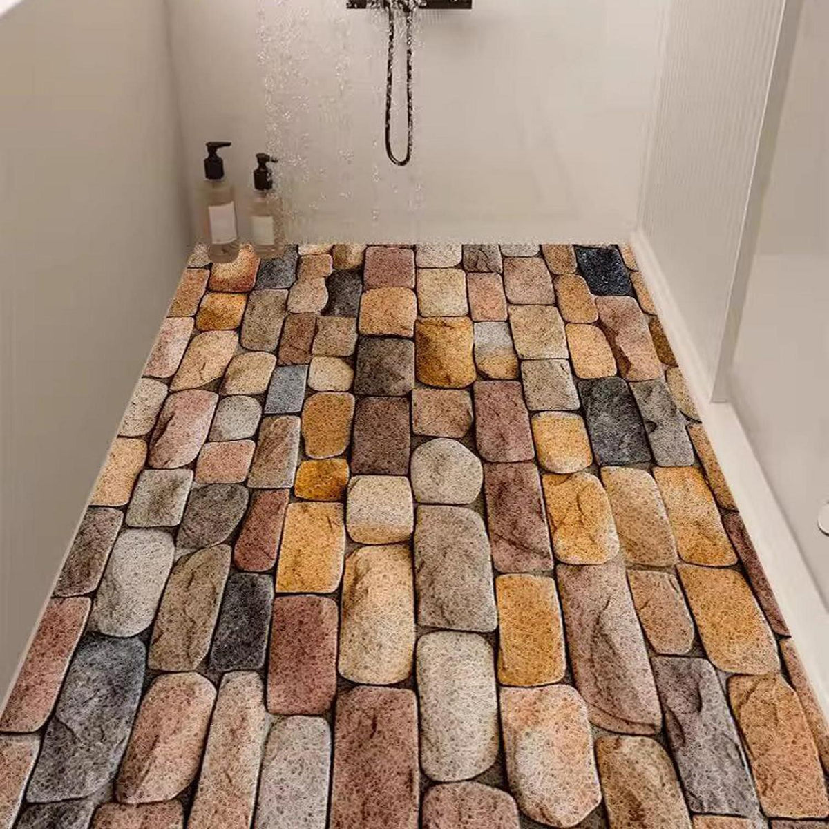 Rutschmatte Badewanne 140x160cm – Antirutsch Duschmatte mit Ablaufloch