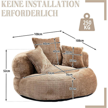 Lazy Sitzsack Sofa mit 3 Kissen – Bequemer Lounger