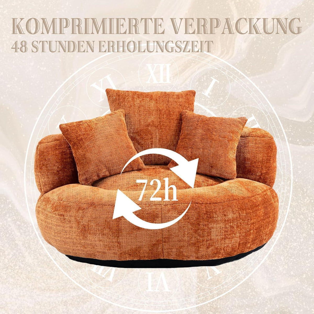 Lazy Sitzsack Sofa mit 3 Kissen – Komfort Lounger