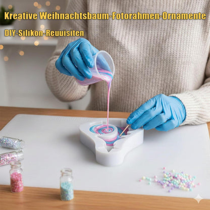 Epoxidharz Form Weihnachten: Baum & Fotorahmen mit Anhänger