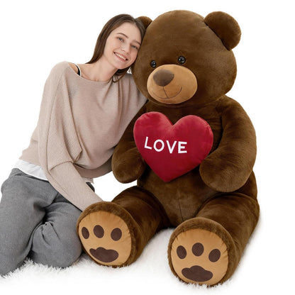 Riesiger 130cm Teddybär mit Herz – Kuscheltier & Valentinstagsgeschenk