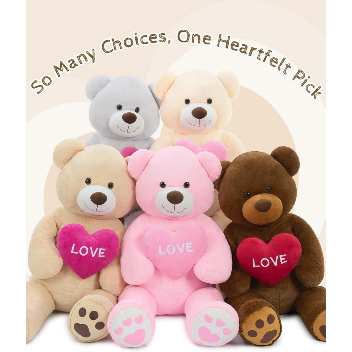 Riesiger 130cm Teddybär mit Herz – Kuscheltier & Valentinstagsgeschenk