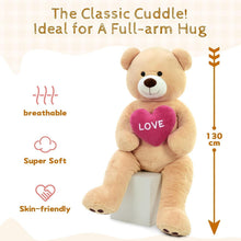 Riesiger 130cm Teddybär mit Herz – Kuscheltier & Valentinstags Geschenk