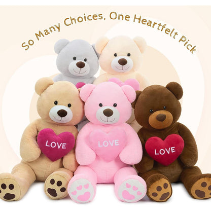 Riesiger 130cm Teddybär mit Herz – Kuscheltier & Valentinstags Geschenk