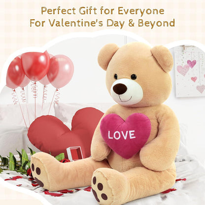 Riesiger 130cm Teddybär mit Herz – Kuscheltier & Valentinstags Geschenk