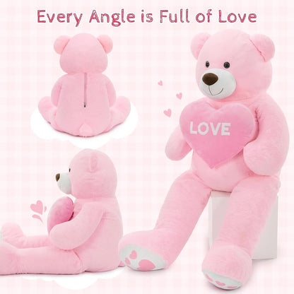 Riesiger 183cm Teddybär mit Herz – Kuscheltier & Valentinstagsgeschenk
