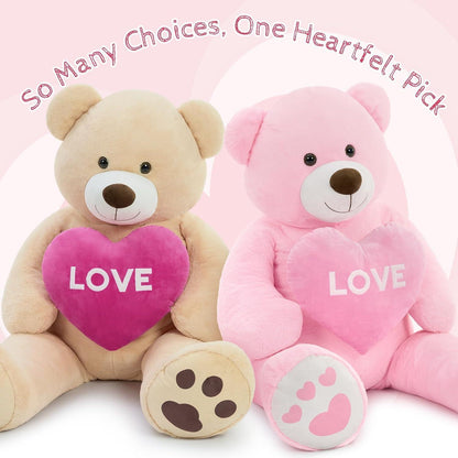 Riesiger 183cm Teddybär mit Herz – Kuscheltier & Valentinstagsgeschenk