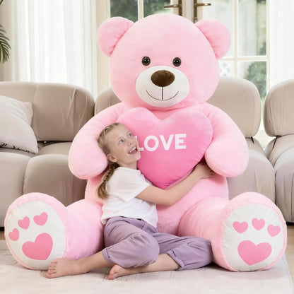 Riesiger 183cm Teddybär mit Herz – Kuscheltier & Valentinstagsgeschenk