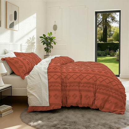 Boho Bettwäsche-Set 135x200 cm Terracotta Getuftet