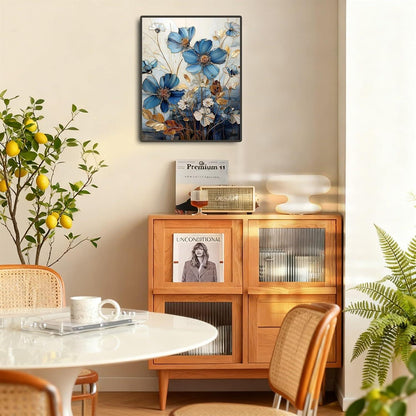 Malen nach Zahlen Blau Blumen Erwachsene Set