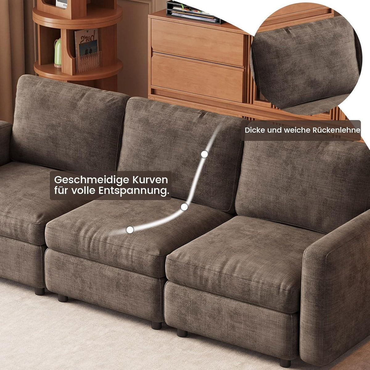 Modulares Cloud Sofa – 2-Sitzer, Weiches Design