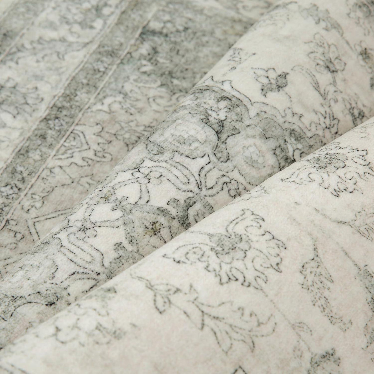 Vintage Grün Teppich 160x230cm Waschbar Rechteckig