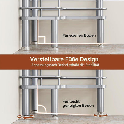 Freistehende Duschablage 4-fach rostfrei mit Haken