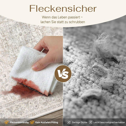 Waschbarer Läufer Beige Vintage 60x240cm – PureCozy