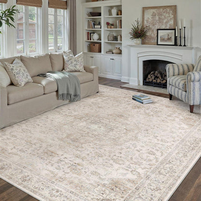 Vintage Teppich Wohnzimmer 200x300cm Beige Waschbar