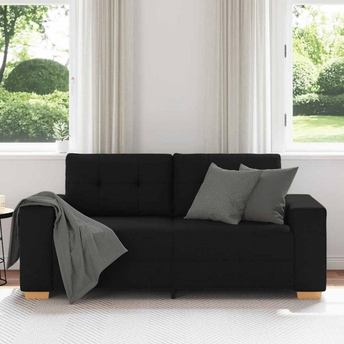 Modernes Sofa Schwarz 140cm – Stoff & Wohnzimmer