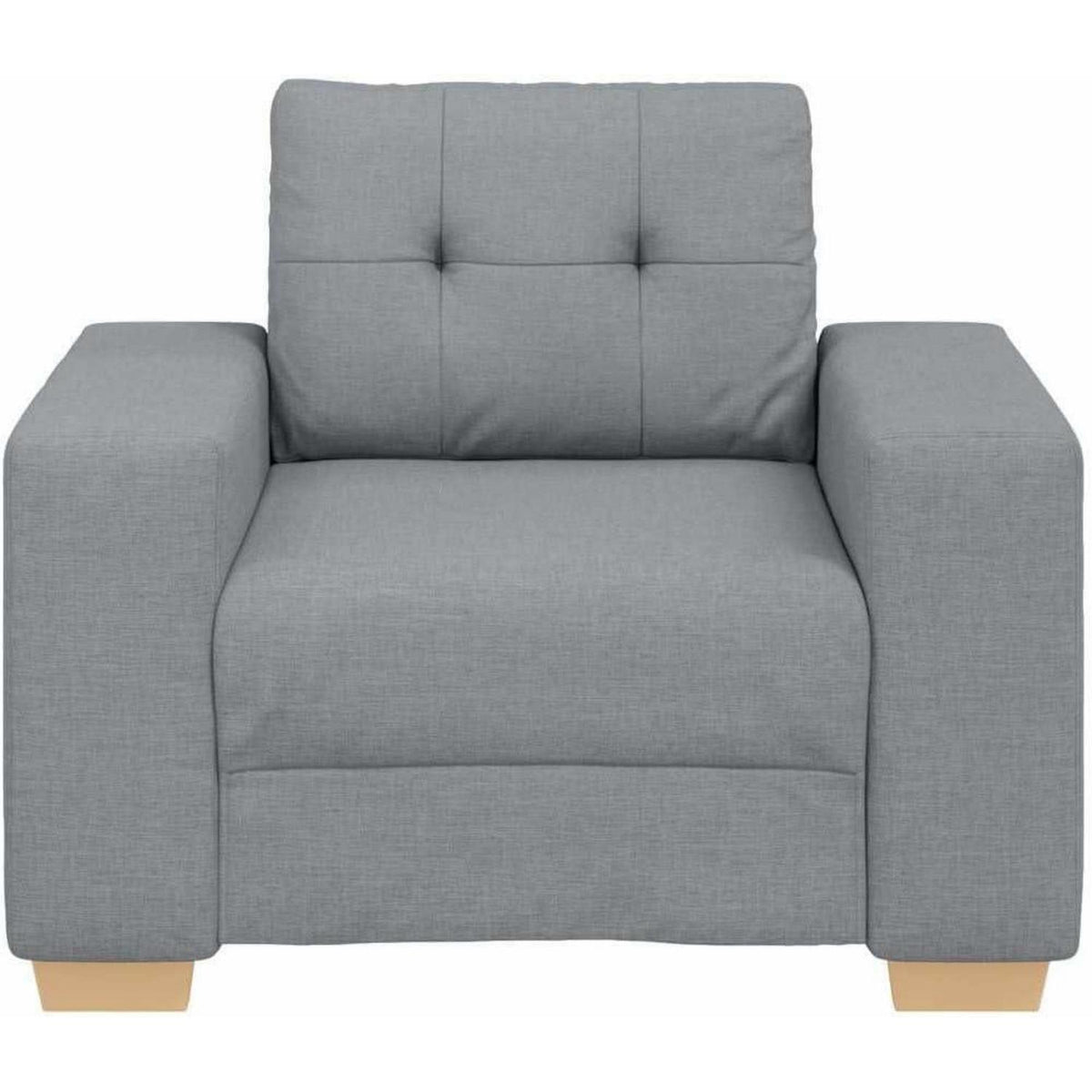 Modernes Sofa Stoff Hellgrau – Wohnzimmer Sessel 60cm