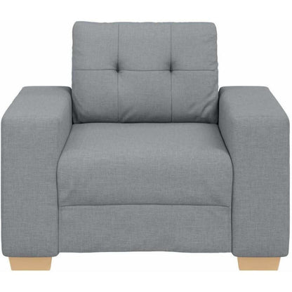 Modernes Sofa Stoff Hellgrau – Wohnzimmer Sessel 60cm