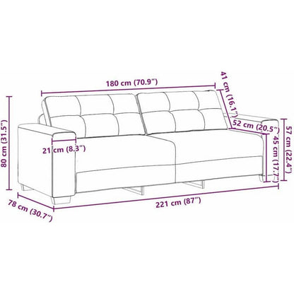 Modernes Sofa Braun 180 cm – Stoff & Wohnzimmer