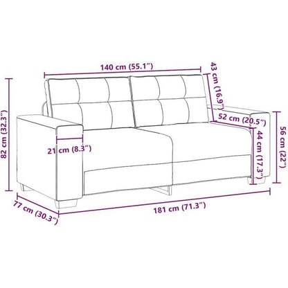 Modernes Sofa Wolkengrau – 140 cm Wohnzimmer Sofa