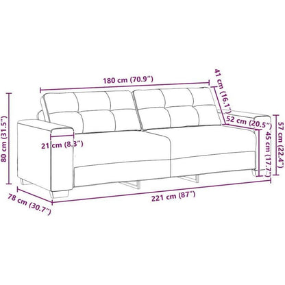 Modernes Sofa Schwarz 180 cm – Stoff & Wohnzimmer