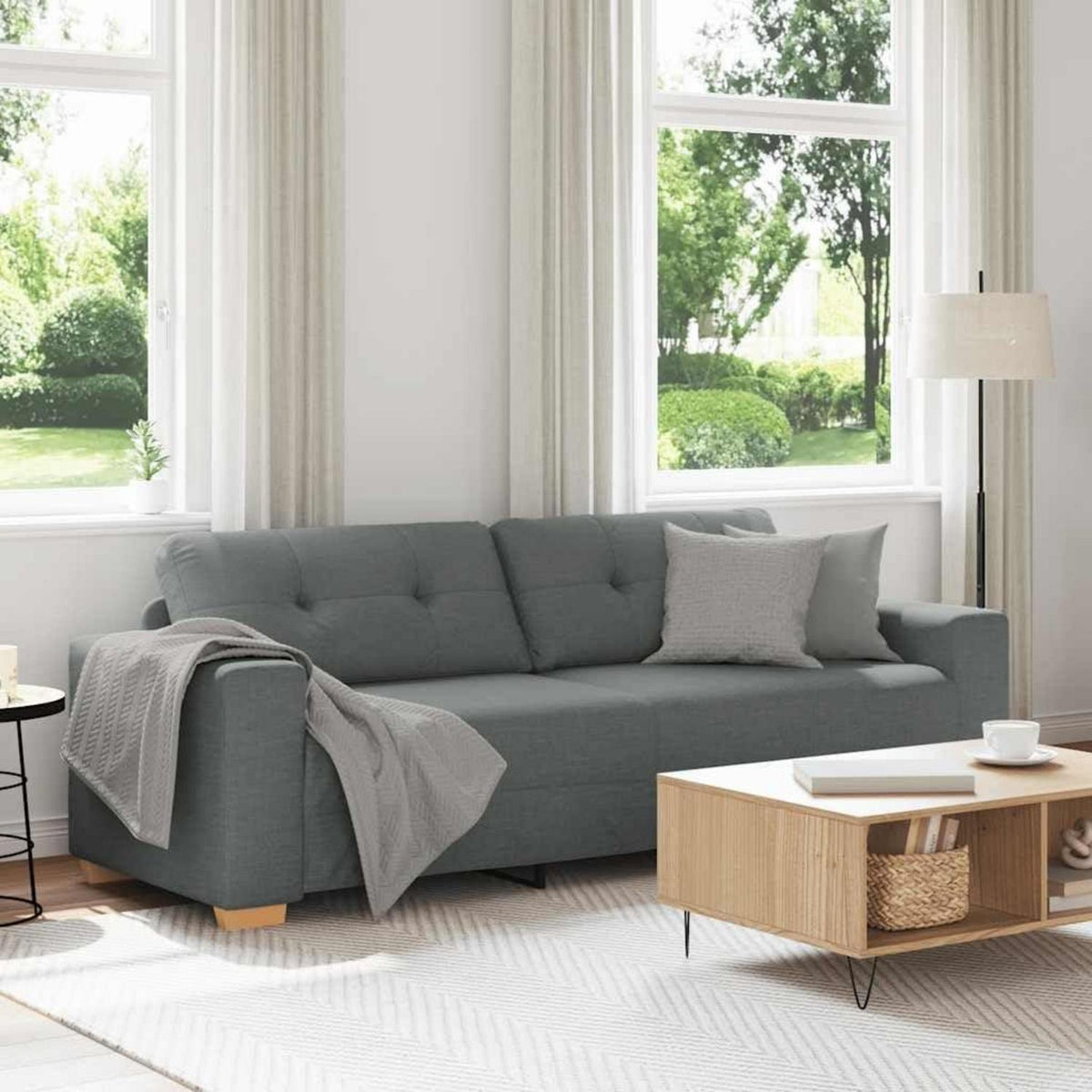 Modernes Sofa 180 cm – Hellgrau für Wohnzimmer