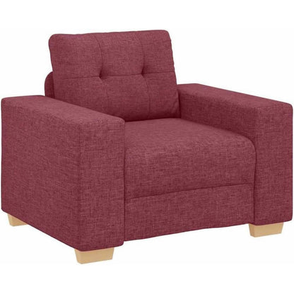 Modernes Sofa Weinrot – Stoff Sessel für Wohnzimmer 60cm