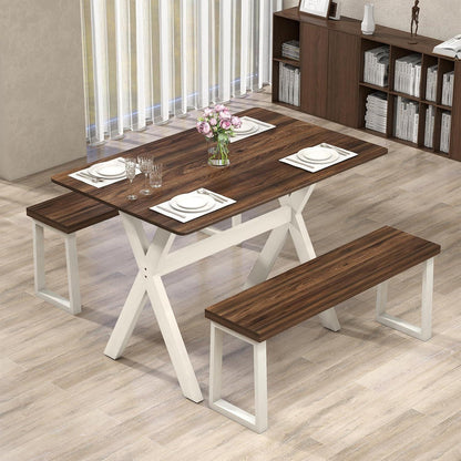 Rechteckiger Esstisch Holz mit X-Beinen – Modern & Stabil