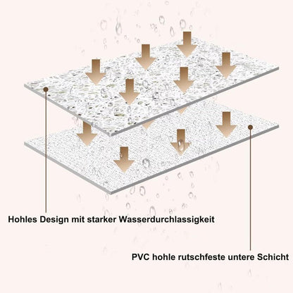 Rutschfeste Duschmatte Luffa 100x150cm mit Ablaufloch