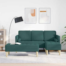 Dunkelgrünes L-förmiges Sofa mit Bank – Modernes Wohnzimmer Sofa