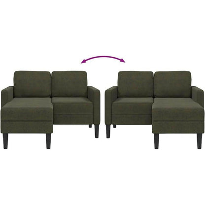 Ecksofa 2er mit Chaiselongue Armeegrün – Komfortables Wohnzimmer Sofa