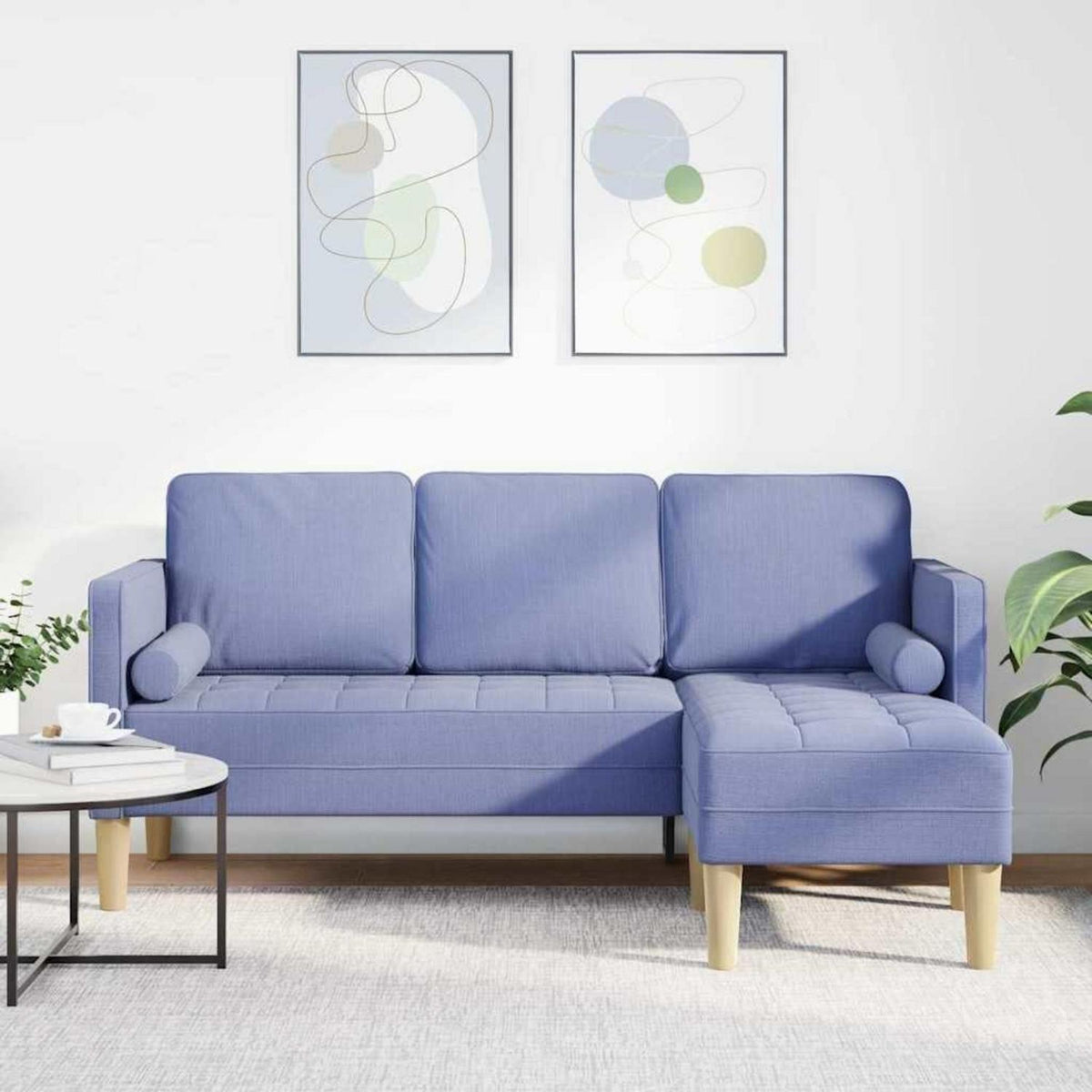 L-förmiges Ecksofa Jeansblau – Modernes Sofa Set 173x131x67cm