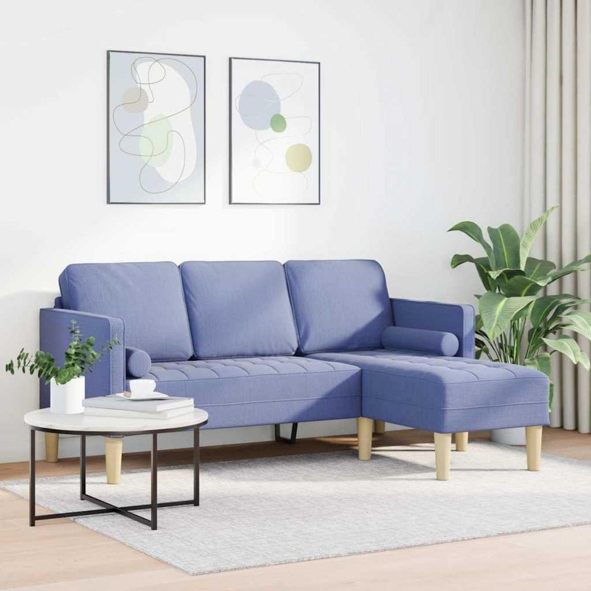 L-förmiges Ecksofa Jeansblau – Modernes Sofa Set 173x131x67cm