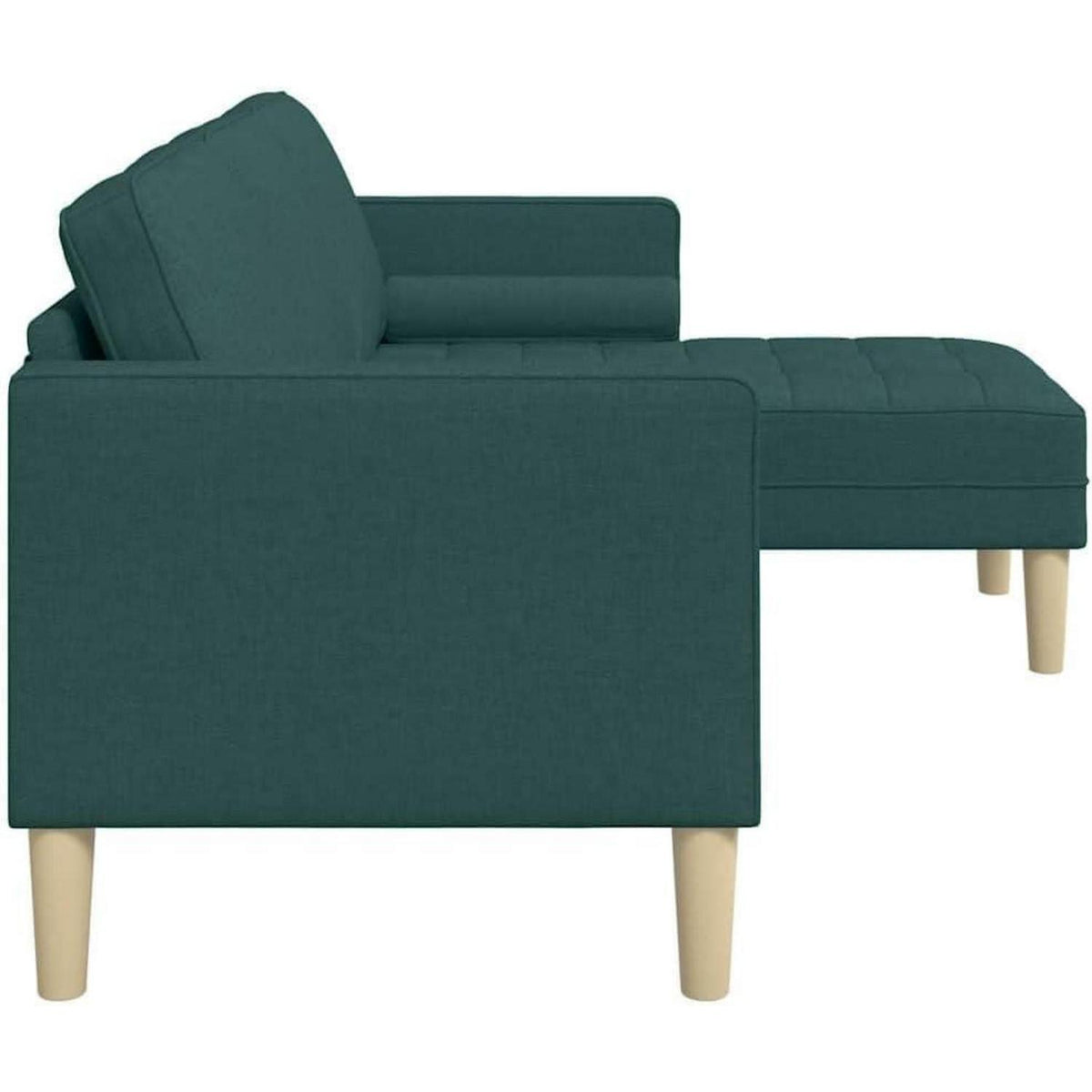 Dunkelgrünes Ecksofa Stoff 173x131x67 cm – Modernes Wohnzimmer Sofa