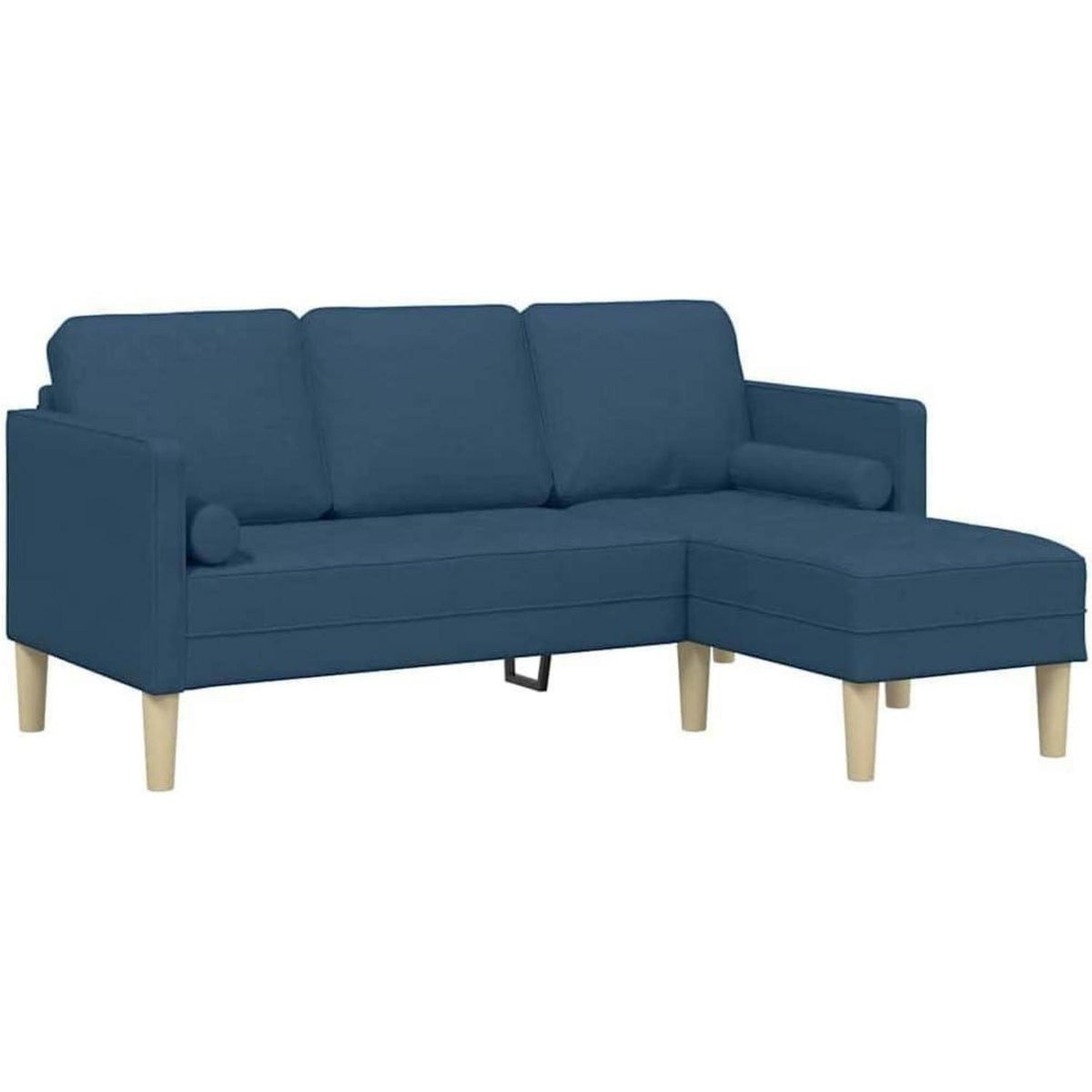 Blaues L-förmiges Ecksofa mit Stoffbezug 173x131x67cm