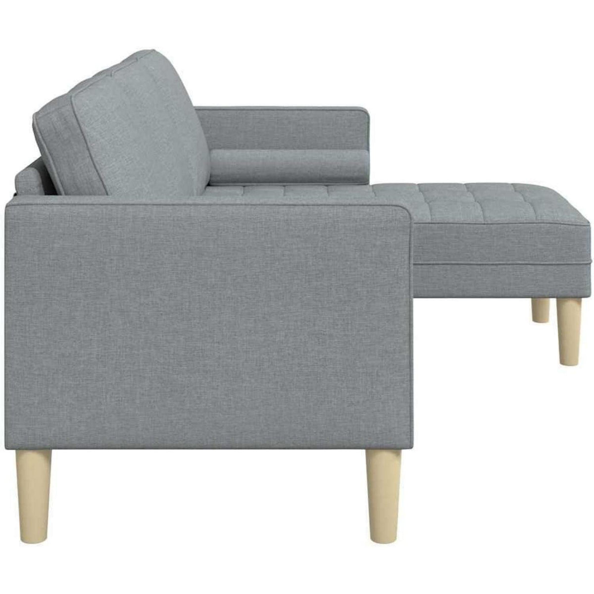 Hellgraues Ecksofa Stoffsofa 173x131x67 cm Modernes Wohnzimmer Sofa