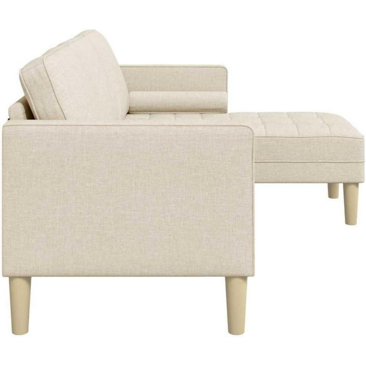 L-förmiges Ecksofa Leinen Stoff 173x131x67 cm Modernes Wohnzimmer Sofa