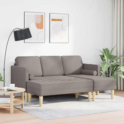 L-förmiges Ecksofa Taupe – Stoffsofa 173x131x67cm