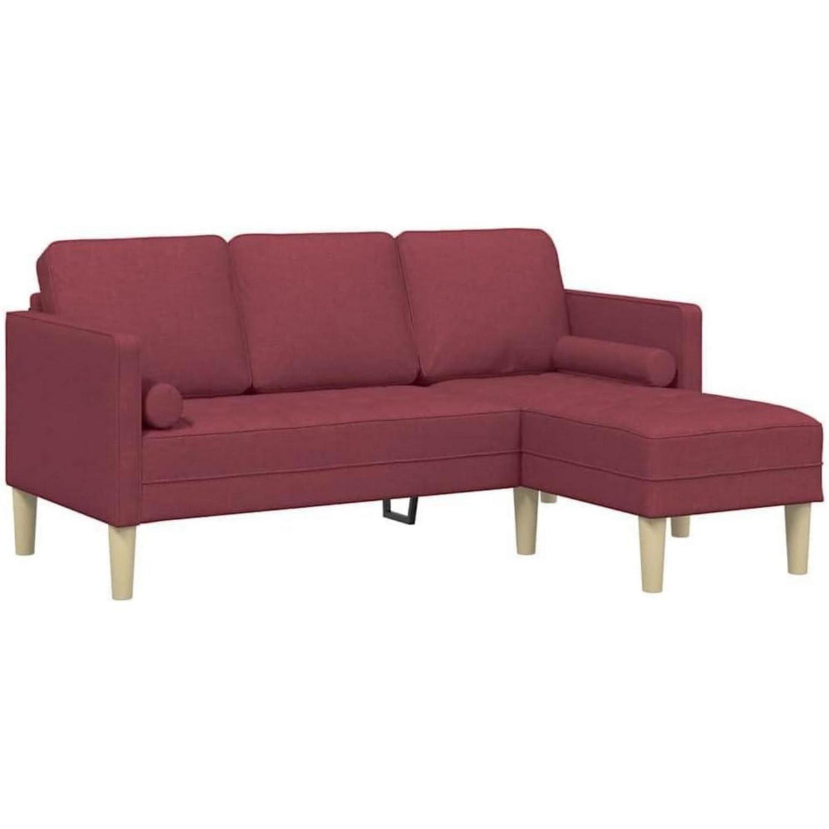 Weinrotes Ecksofa Stoff 173x131x67cm – Modernes Wohnzimmer Sofa