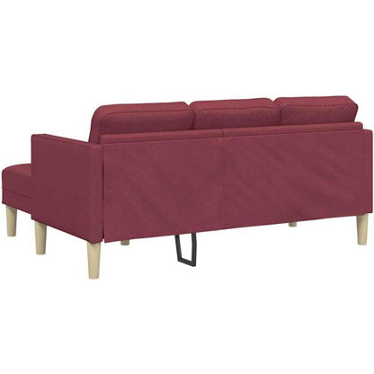 Weinrotes Ecksofa Stoff 173x131x67cm – Modernes Wohnzimmer Sofa
