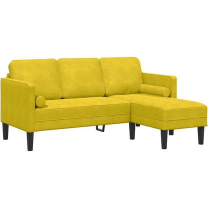 Gelbes Ecksofa Samt 173x131x67cm – Modernes Design