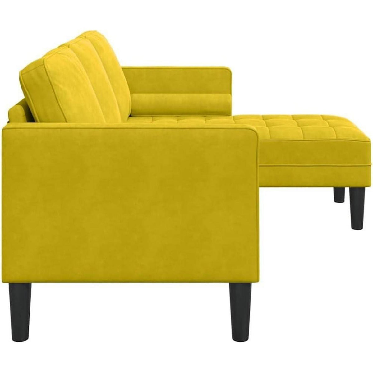 Gelbes Ecksofa Samt 173x131x67cm – Modernes Design