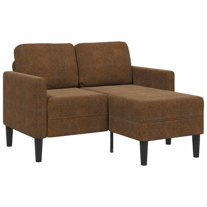 L-förmiges Ecksofa mit Chaiselongue, Braun, 125 cm