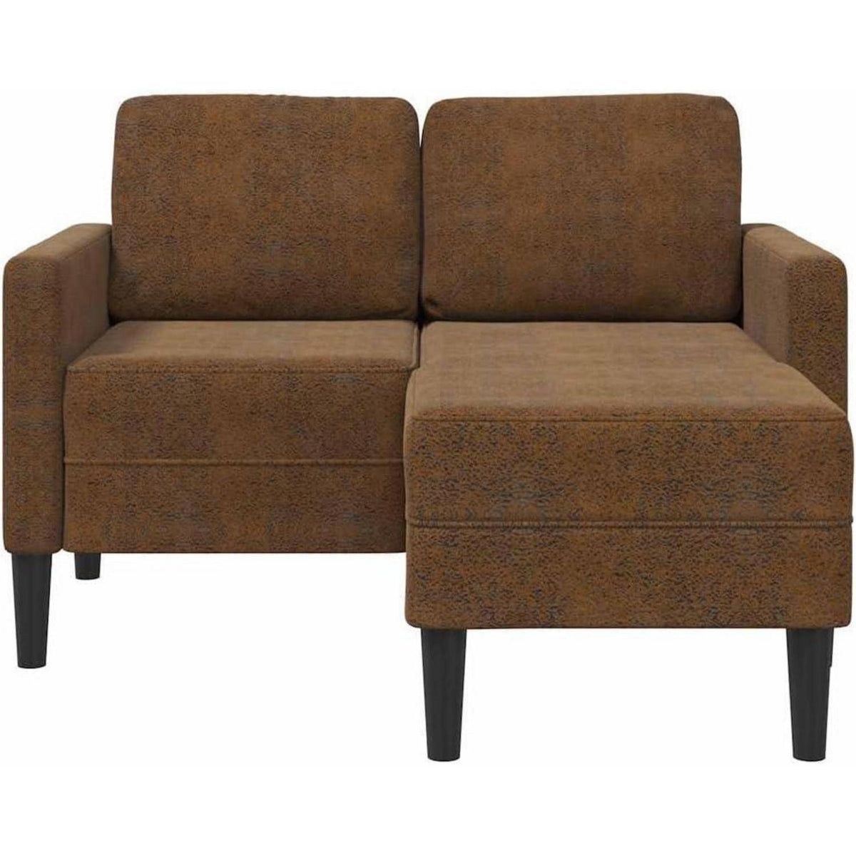 L-förmiges Ecksofa mit Chaiselongue, Braun, 125 cm