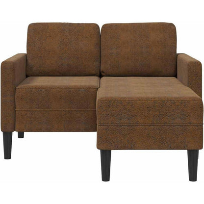 L-förmiges Ecksofa mit Chaiselongue, Braun, 125 cm