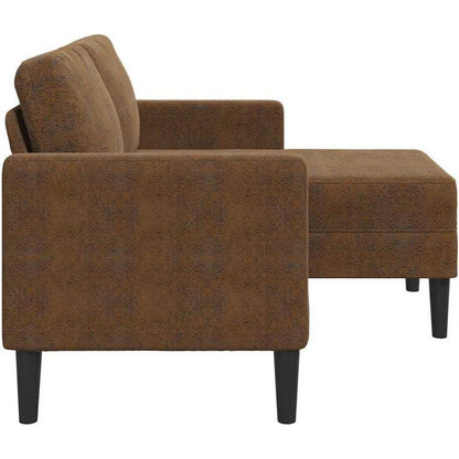 L-förmiges Ecksofa mit Chaiselongue, Braun, 125 cm
