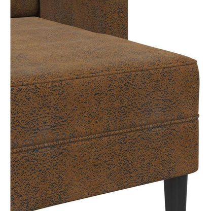 L-förmiges Ecksofa mit Chaiselongue, Braun, 125 cm