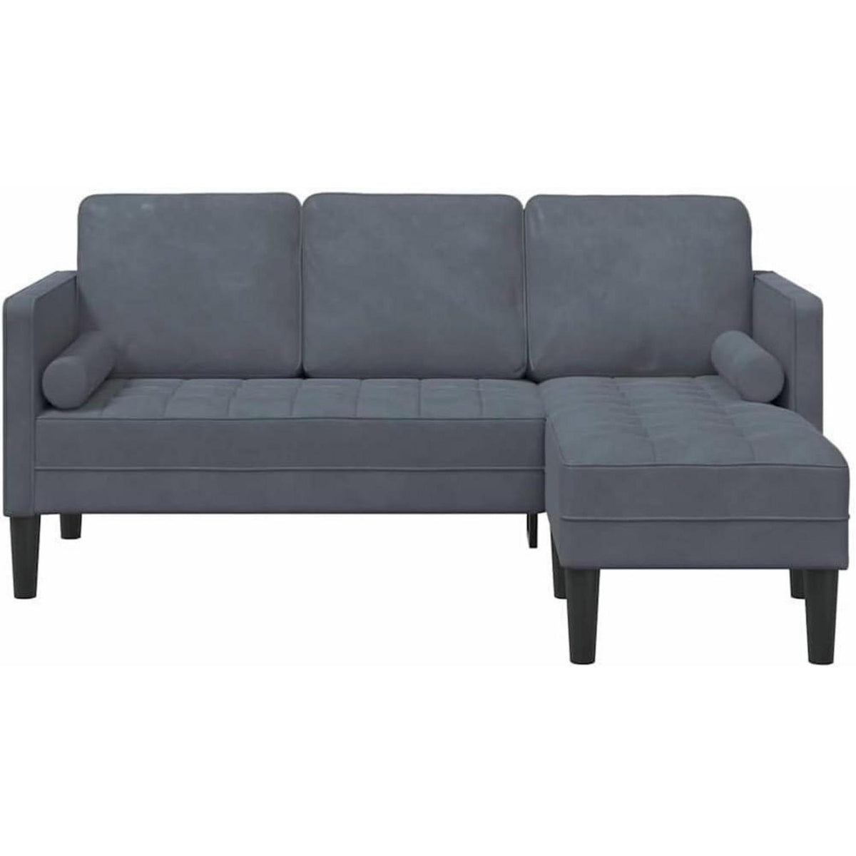 Ecksofa dunkelgrau, Samt, 173x131x67cm, wasserdicht