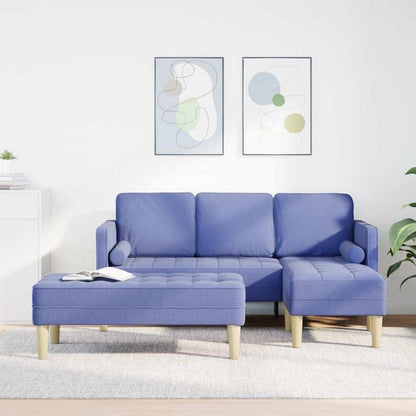 L-förmiges Ecksofa Jeansblau – Modernes Sofa Set