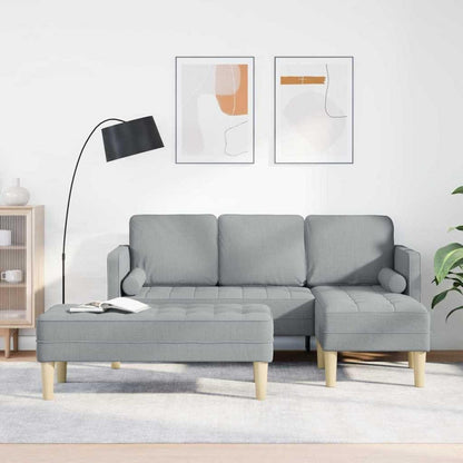 Ecksofa L-Form Hellgrau – Modernes Sofa Set mit Stoffbezug